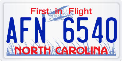 NC license plate AFN6540