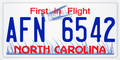 NC license plate AFN6542
