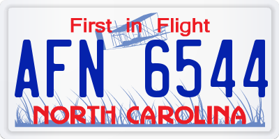 NC license plate AFN6544
