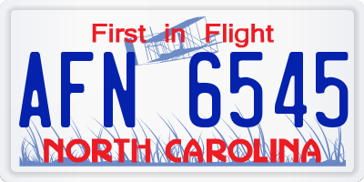 NC license plate AFN6545