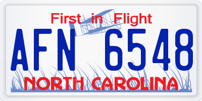 NC license plate AFN6548