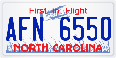 NC license plate AFN6550