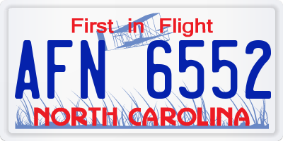 NC license plate AFN6552