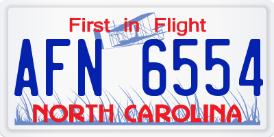 NC license plate AFN6554