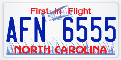 NC license plate AFN6555