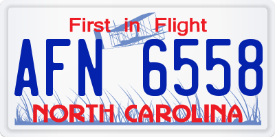 NC license plate AFN6558