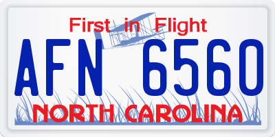 NC license plate AFN6560