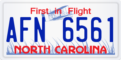 NC license plate AFN6561