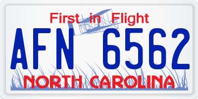 NC license plate AFN6562