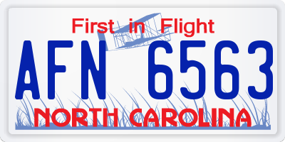 NC license plate AFN6563