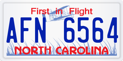 NC license plate AFN6564
