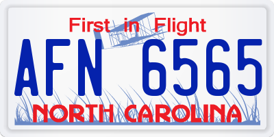 NC license plate AFN6565