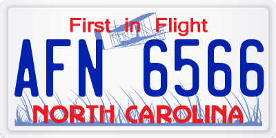 NC license plate AFN6566