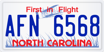 NC license plate AFN6568