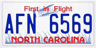 NC license plate AFN6569