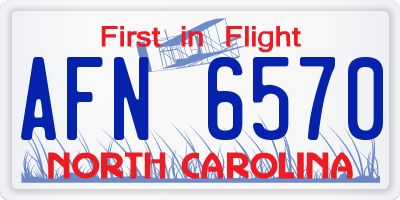 NC license plate AFN6570
