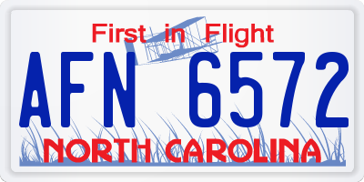 NC license plate AFN6572
