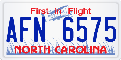 NC license plate AFN6575