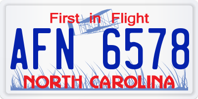 NC license plate AFN6578