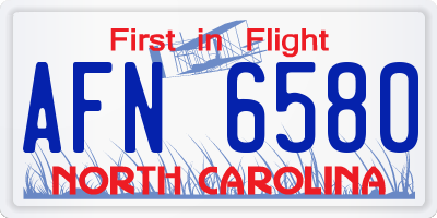 NC license plate AFN6580