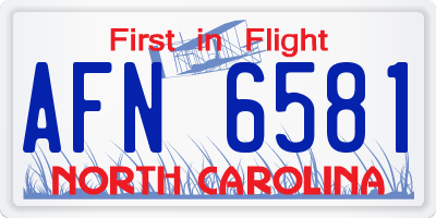 NC license plate AFN6581