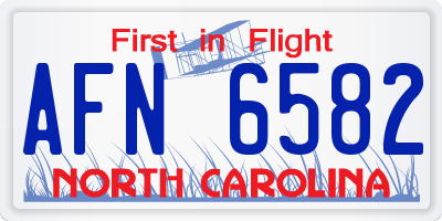 NC license plate AFN6582