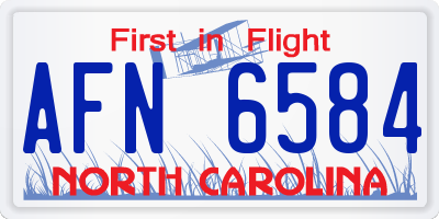 NC license plate AFN6584