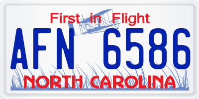 NC license plate AFN6586