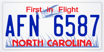 NC license plate AFN6587