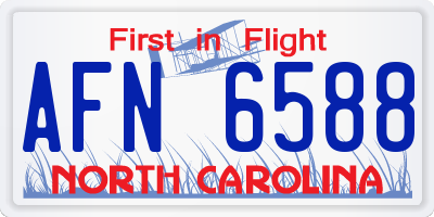 NC license plate AFN6588