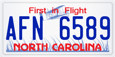 NC license plate AFN6589