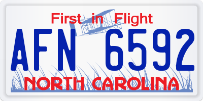 NC license plate AFN6592