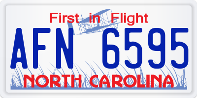 NC license plate AFN6595