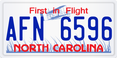NC license plate AFN6596