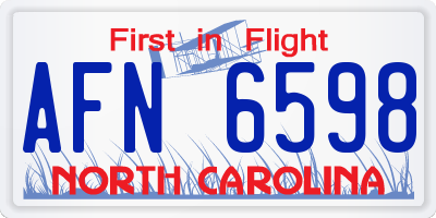 NC license plate AFN6598