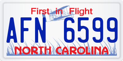 NC license plate AFN6599