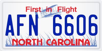 NC license plate AFN6606