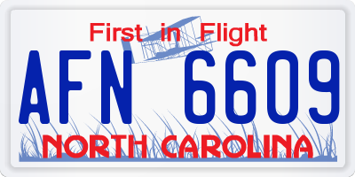 NC license plate AFN6609