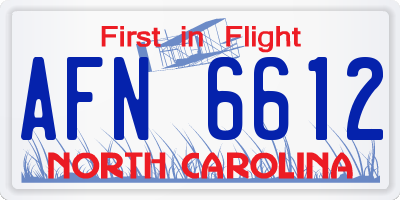 NC license plate AFN6612