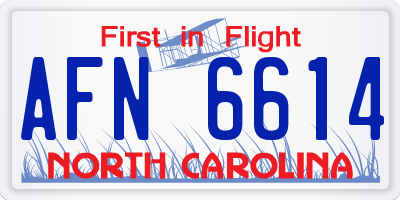 NC license plate AFN6614