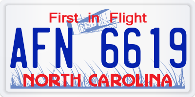 NC license plate AFN6619