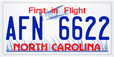 NC license plate AFN6622