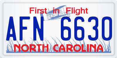 NC license plate AFN6630