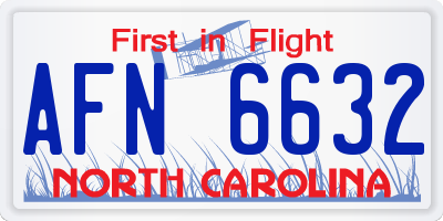 NC license plate AFN6632