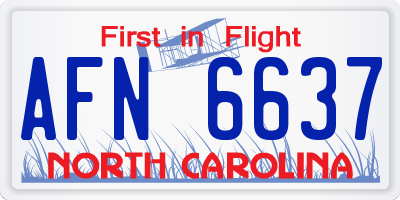 NC license plate AFN6637
