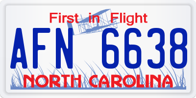 NC license plate AFN6638
