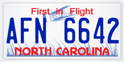 NC license plate AFN6642