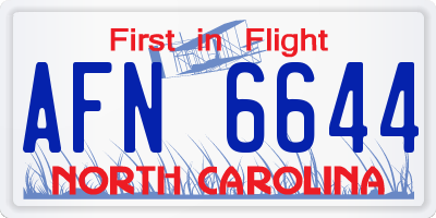 NC license plate AFN6644