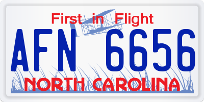NC license plate AFN6656