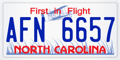 NC license plate AFN6657